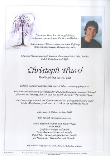 Parte von Christoph Hussl