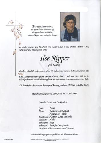 Parte von Ilse Ripper
