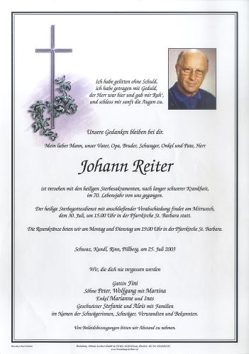 Parte von Johann Reiter