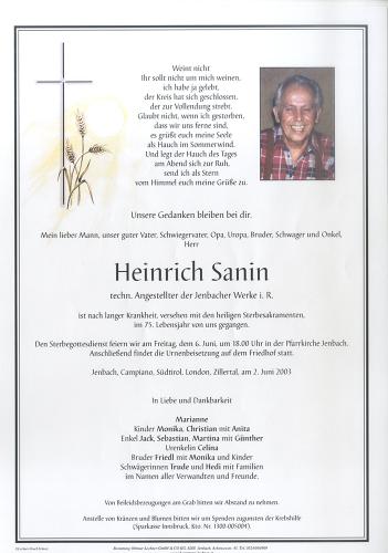 Parte von Heinrich Sanin