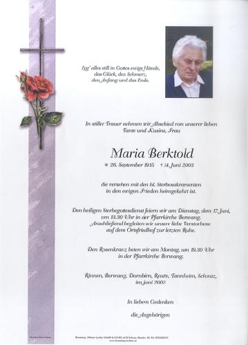 Parte von Maria Berktold
