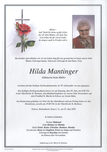 Parte von Hilda Mantinger