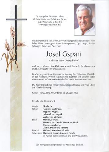 Parte von Josef Gspan