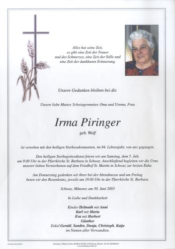 Parte von Irma Piringner