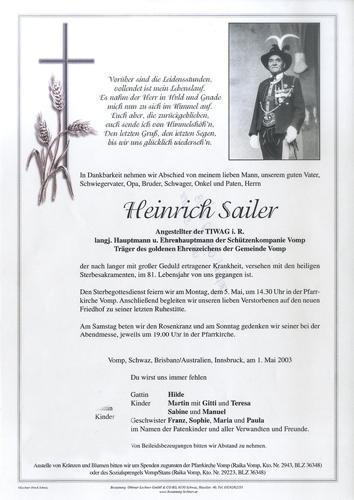 Parte von Heinrich Sailer