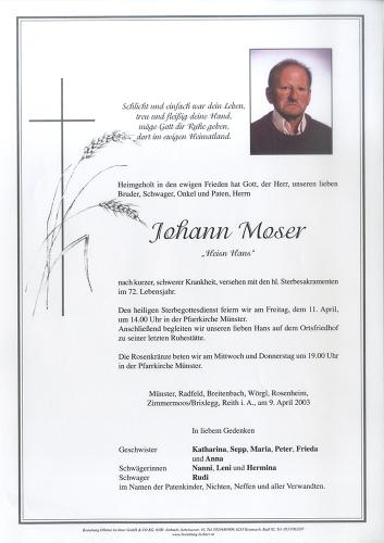 Parte von Johann Moser