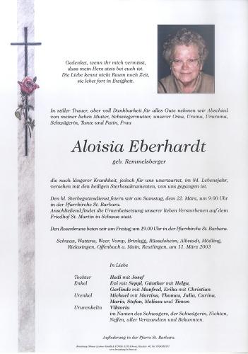 Parte von Aloisia Eberhardt