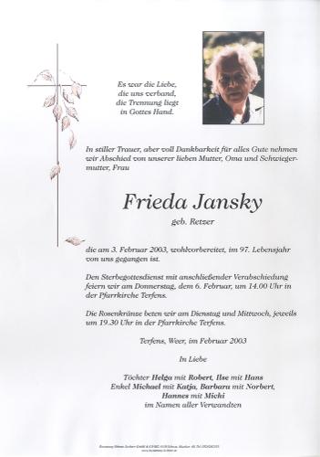 Parte von Frieda Jansky