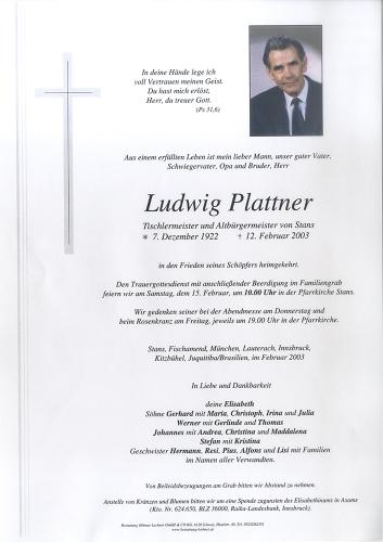 Parte von Ludwig Plattner