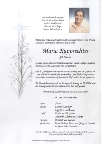 Parte von Maria Rupprechter
