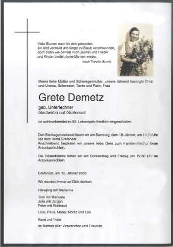 Parte von Margarethe Wanda Demetz