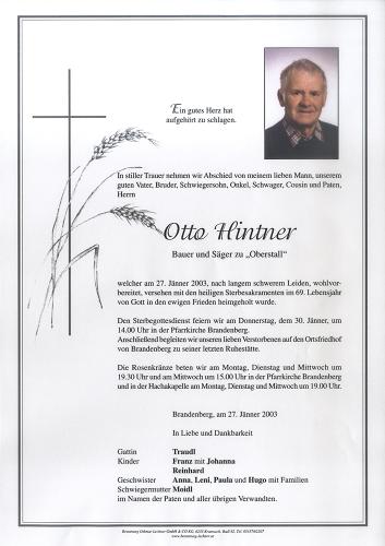 Parte von Otto Hintner
