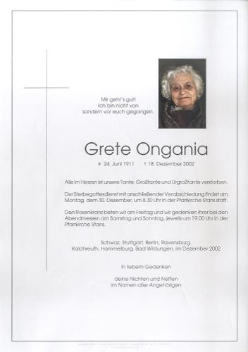 Parte von Margareth Ongania