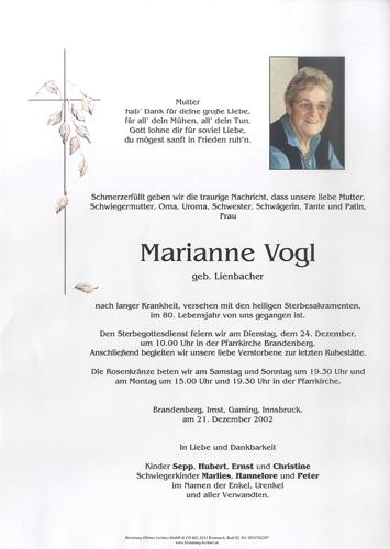 Parte von Marianne Vogl