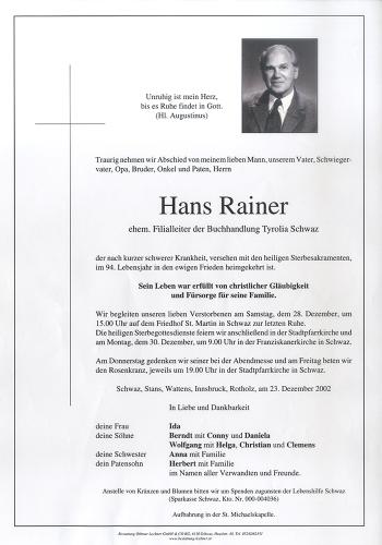 Parte von Johann Rainer