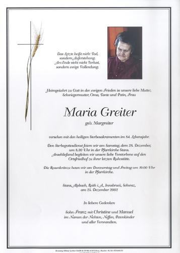 Parte von Maria Greiter