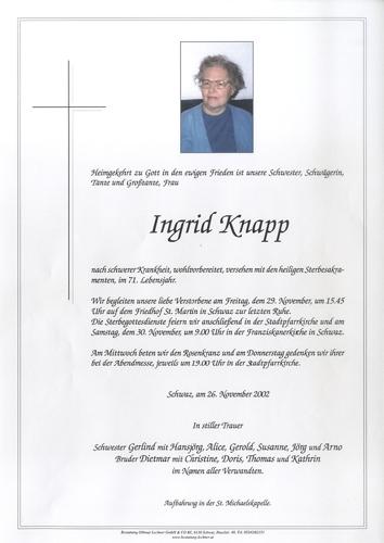 Parte von Ingrid Knapp
