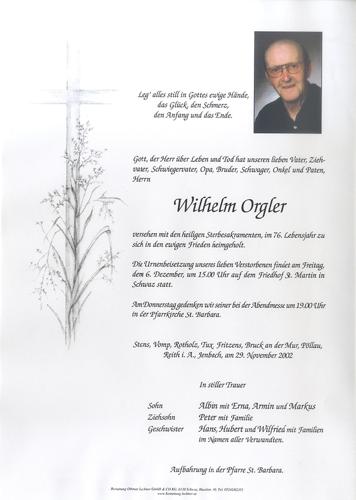 Parte von Wilhelm Orgler