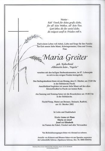 Parte von Maria Greiter