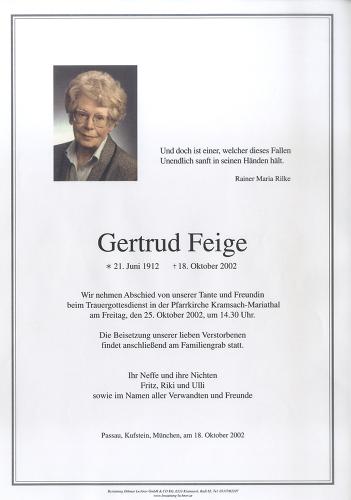 Parte von Gertrud Feige
