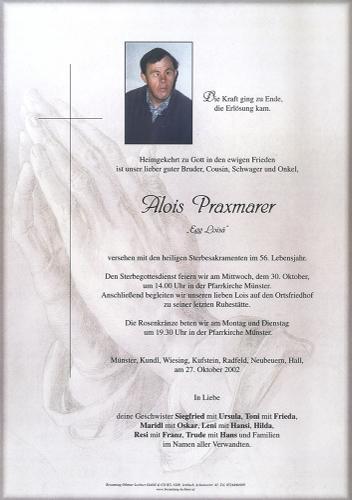 Parte von Alois Praxmarer
