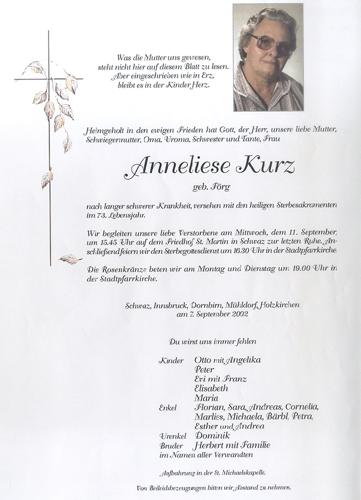 Parte von Anneliese Kurz