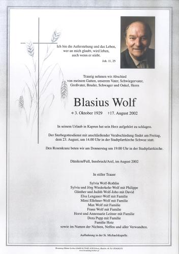Parte von Blasius Wolf
