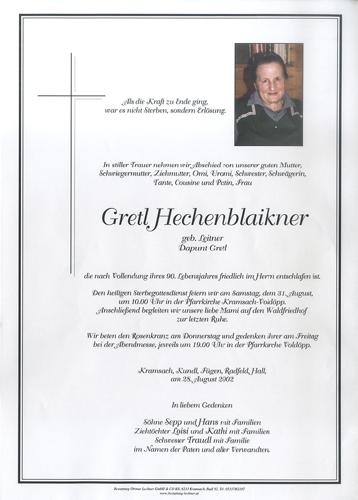Parte von Margarethe Hechenblaikner