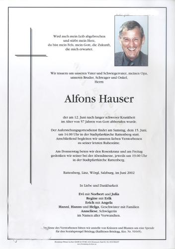 Parte von Alfons Hauser