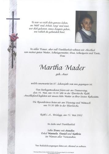 Parte von Martha Mader