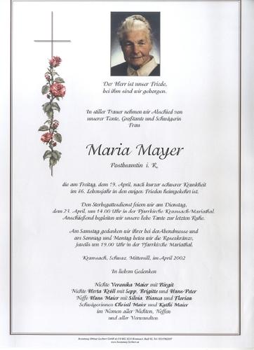Parte von Maria Mayer