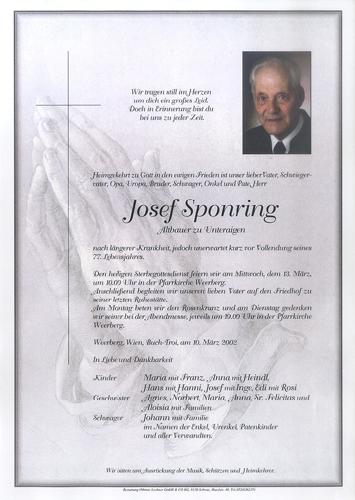 Parte von Josef Sponring