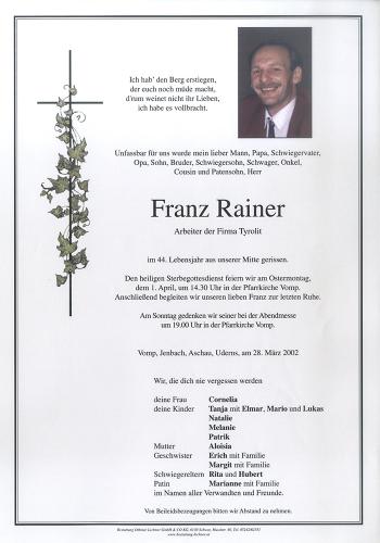 Parte von Franz Rainer