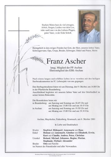 Parte von Franz Ascher