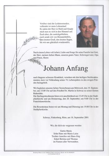 Parte von Johann Anfang