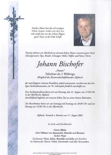 Parte von Johann Bischofer