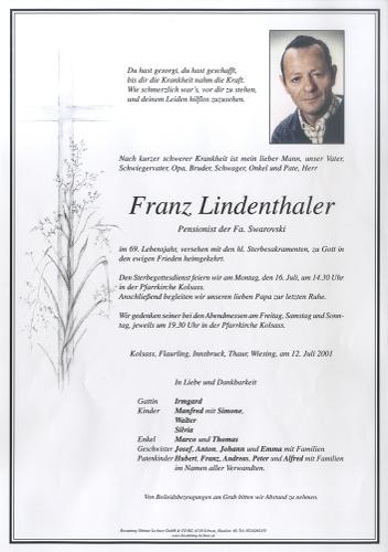 Parte von Franz Lindenthaler