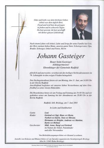 Parte von Johann Gasteiger