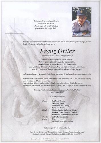 Parte von Franz Ortler