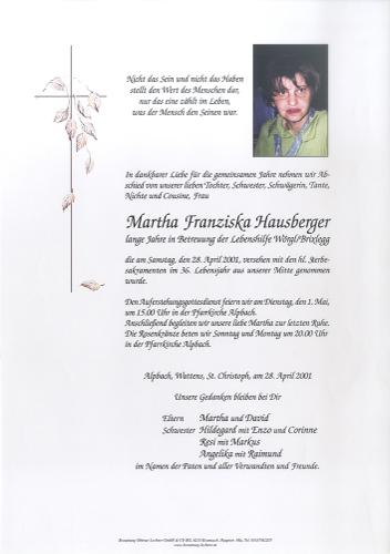 Parte von Martha Franziska Hausberger