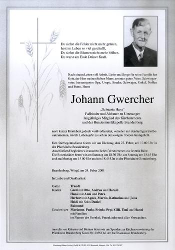 Parte von Johann Gwercher