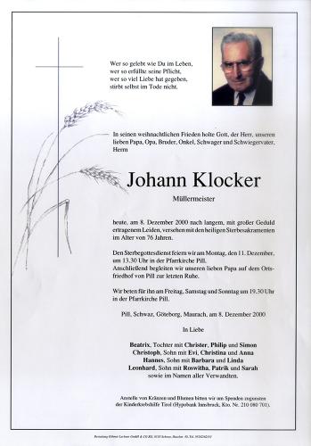 Parte von Johann Klockner