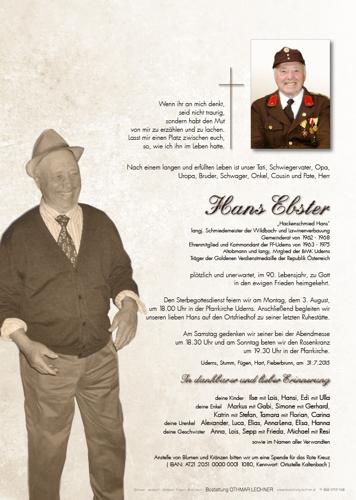 Parte von Johann Ebster