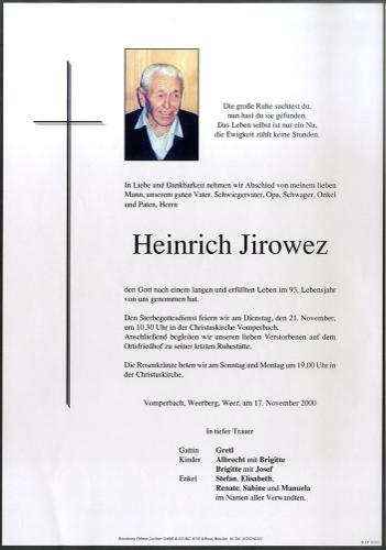 Parte von Heinrich Jirowez