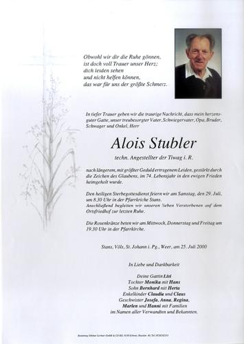 Parte von Alois Stubler