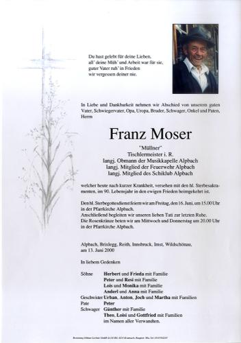 Parte von Franz Moser