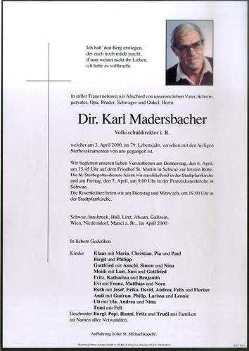Parte von Karl Madersbacher
