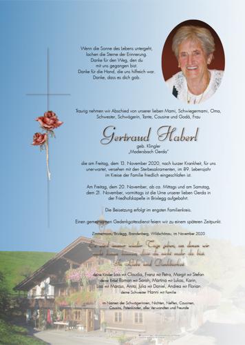 Parte von Gertraud Haberl