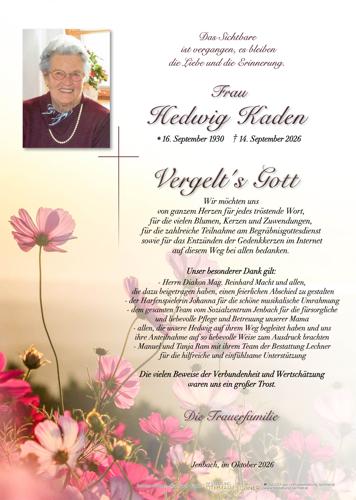 Parte von Hedwig Kaden