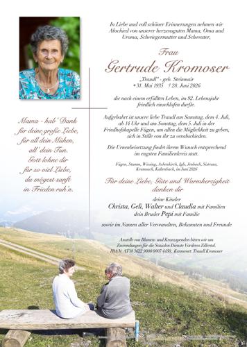 Parte von Gertrude Kromoser